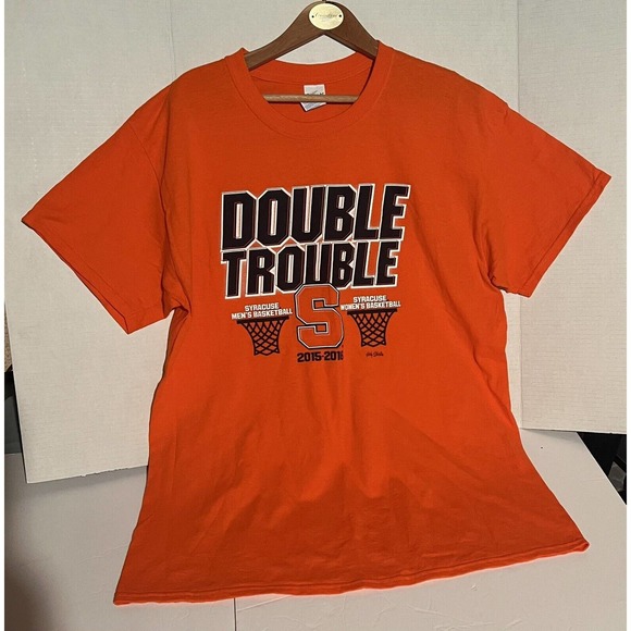 Syracuse University Double TroubleT-Shirt Men’s &‎ Women’s Basketball Size Large - Picture 1 of 3